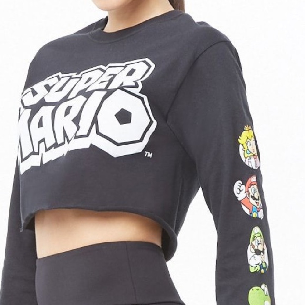 Super Mario Cropped Hoodie
